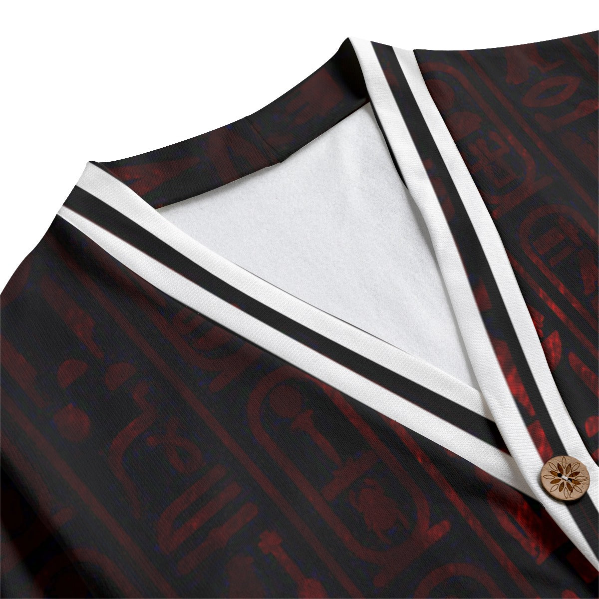 HOTEP LCC RED Unisex V-neck Cardigan With Button Closure