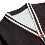 HOTEP LCC RED Unisex V-neck Cardigan With Button Closure