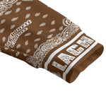 BANDANA MIX BROWN Unisex V-neck Knitted Fleece Cardigan With Button Closure