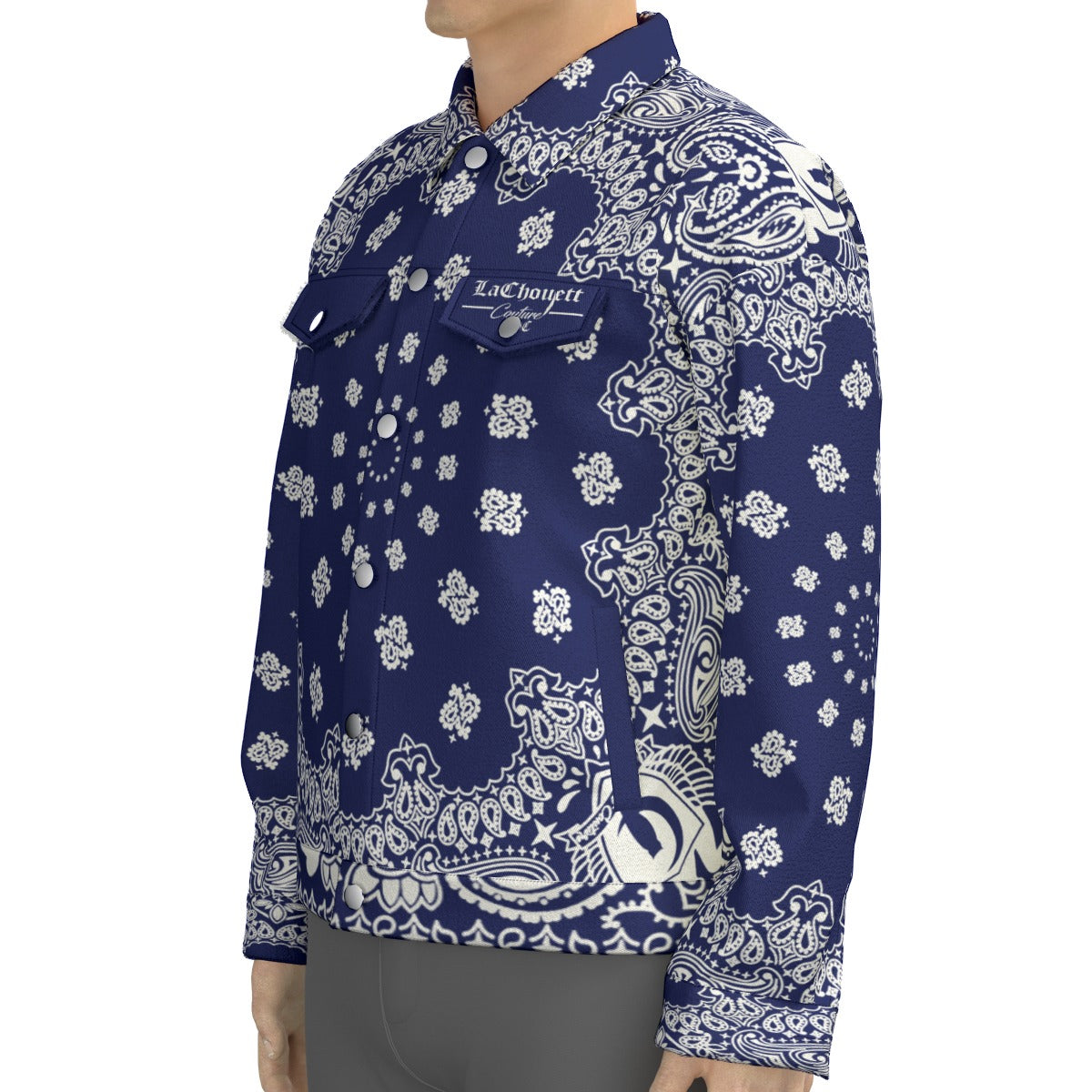 BANDANA NAVY Unisex Lapel Jacket