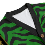 PRIVILEGE GREEN Unisex V-neck Cardigan With Button Closure