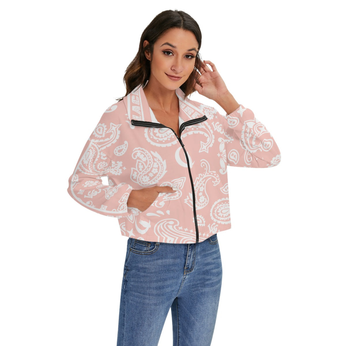 BANDANA PAISLEY PINKISH Women's Zip Jacket