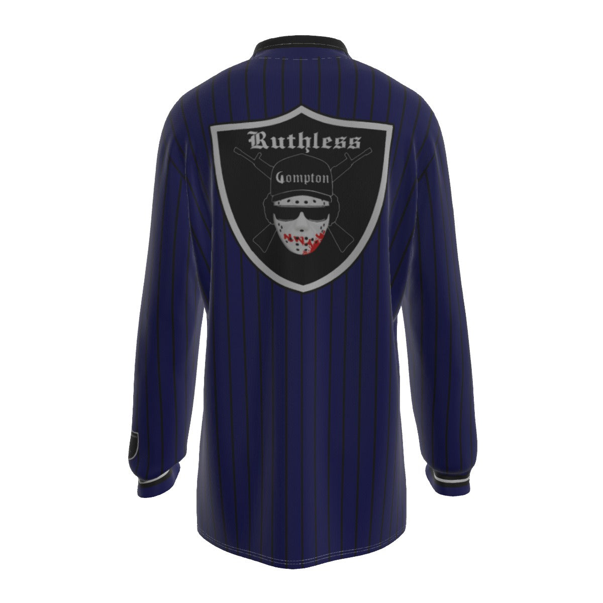 EAZY-E RUTHLESS NAVY Men's Long Sleeve Polo Shirt
