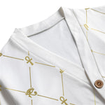 A.U.S DELUXE GLDWHT Unisex Cardigan With Button Closure
