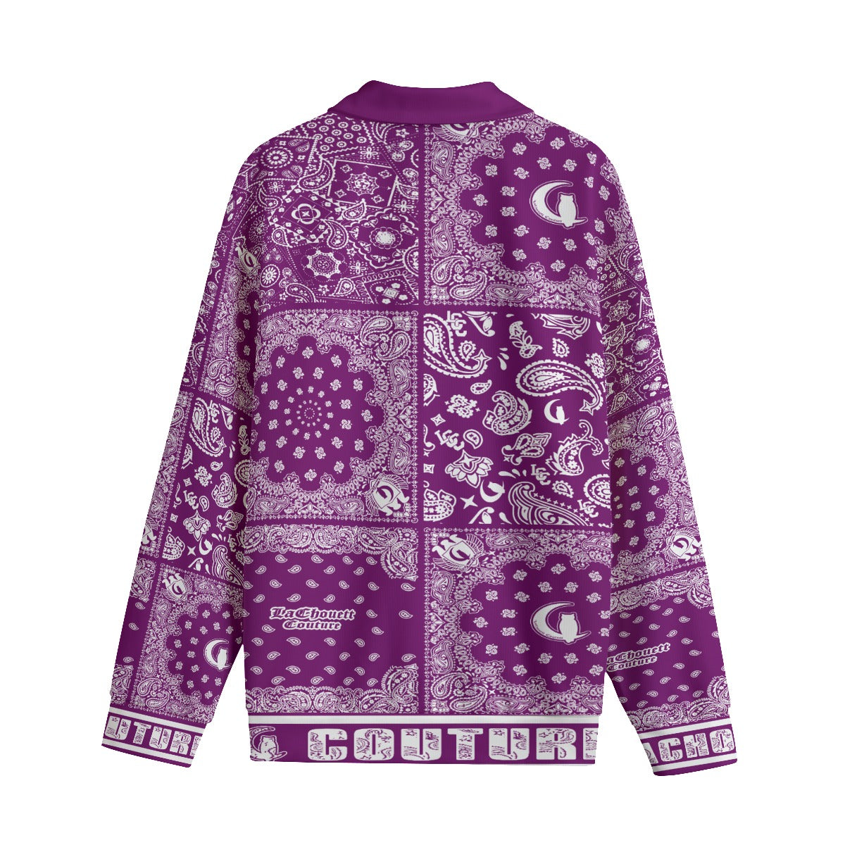BANDANA MIX GRAPES Unisex Lapel Collar Sweater