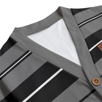 STRIPE UP GREYBLC Unisex V-neck Cardigan With Button Closure