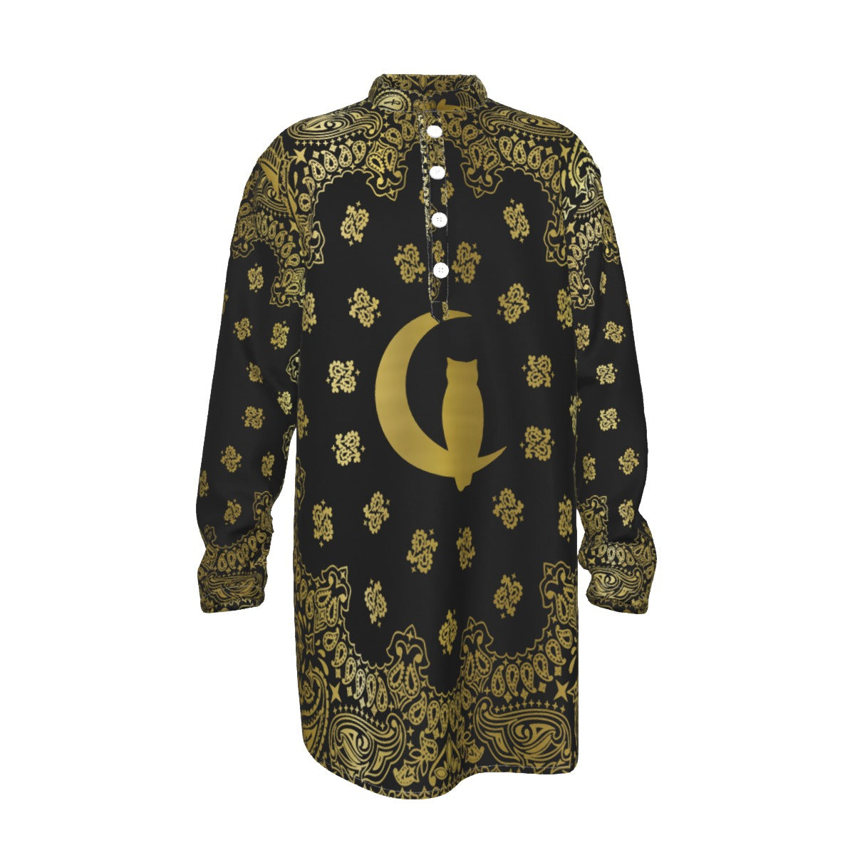 BANDANA GOLDBLC Men's Stand-up Collar Long Shirt