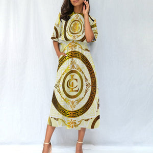 LCC RICH WHT Women's Elastic Waist Dress