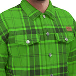 PLAID STYLE GREEN Unisex Lapel Jacket Cotton