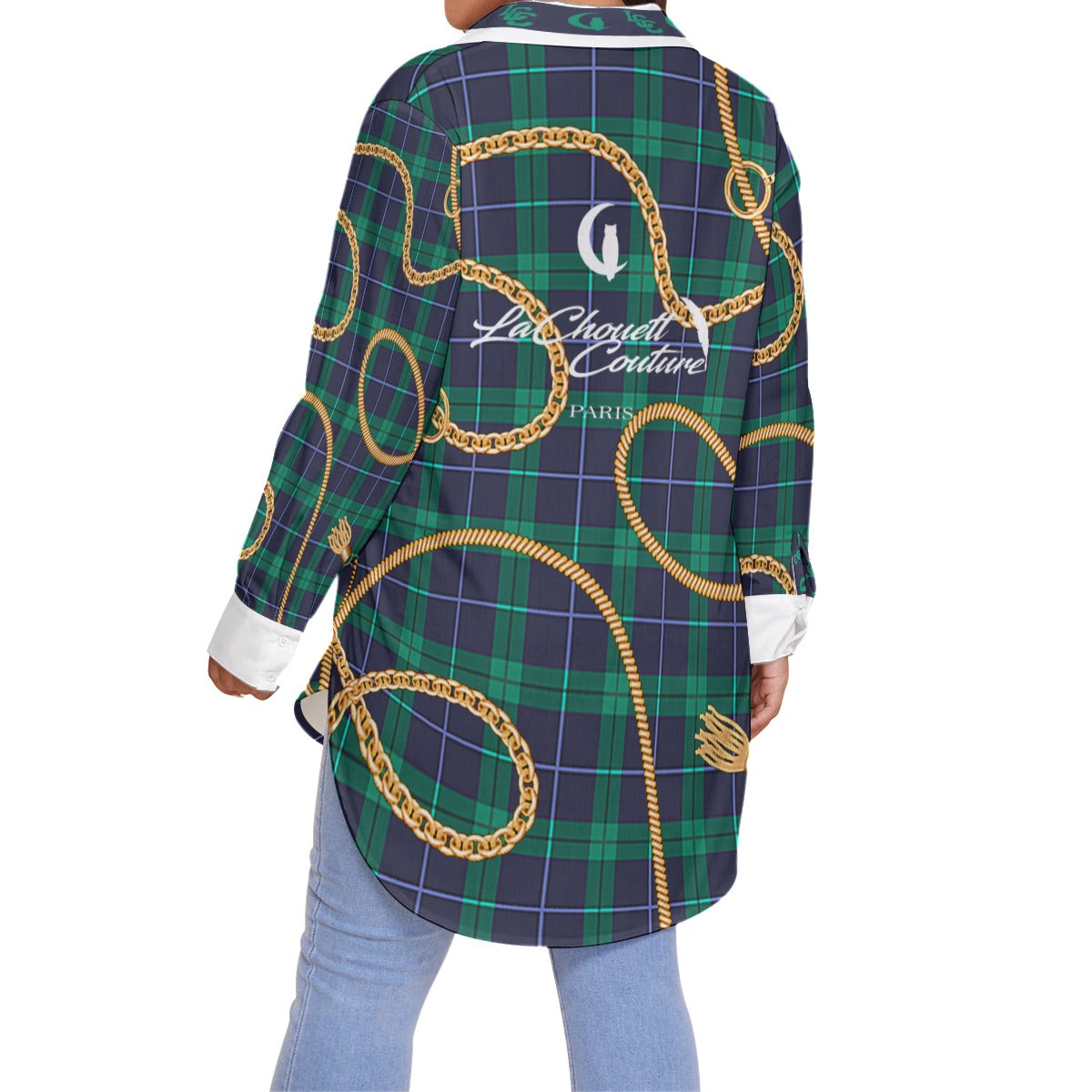 PLAID IN GOLD Women's Shirt With Long Sleeve