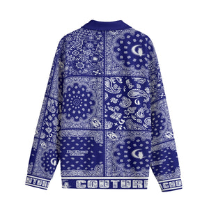 BANDANA MIX NAVY Unisex Lapel Collar Sweater