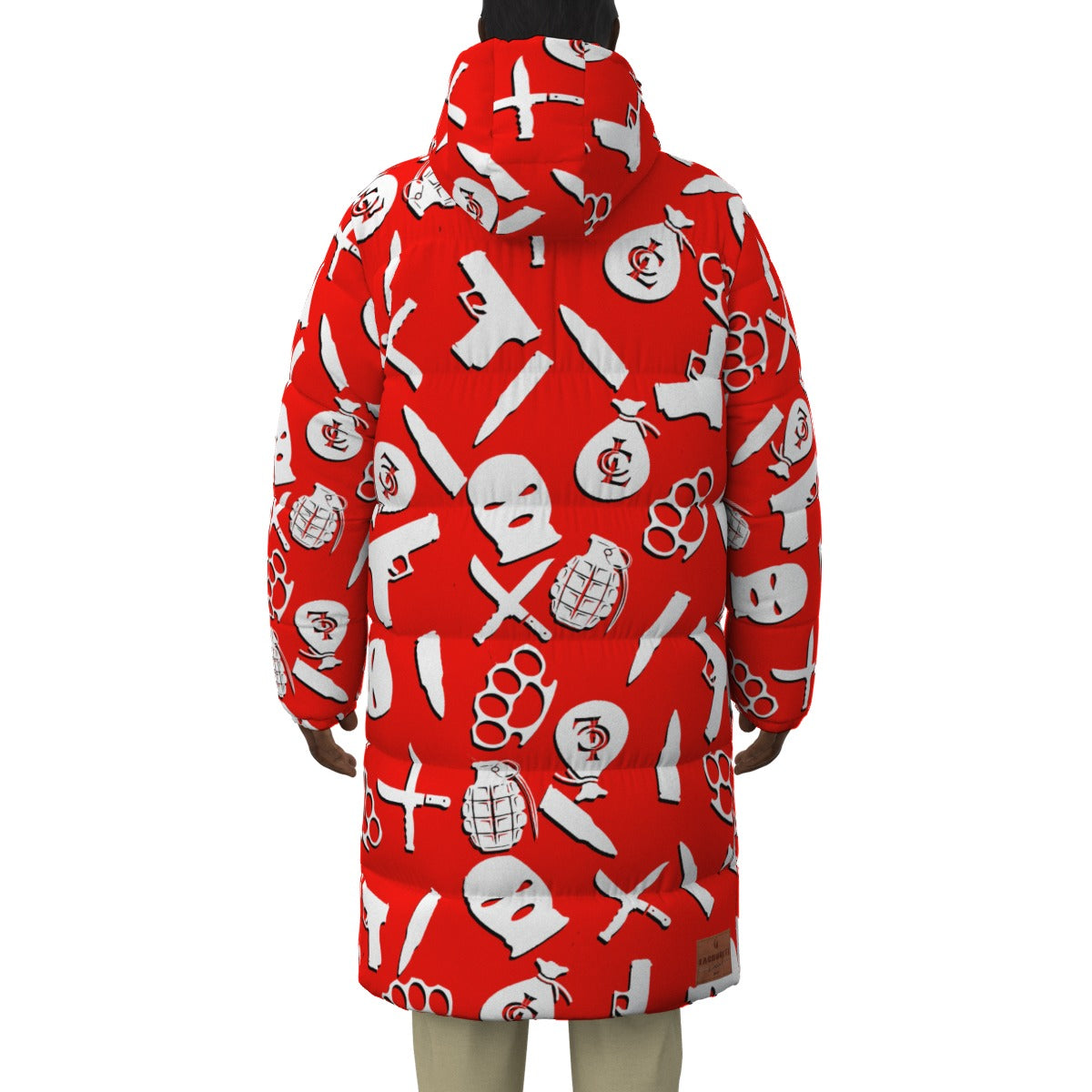 DRILLIN RED Unisex Long Down Jacket