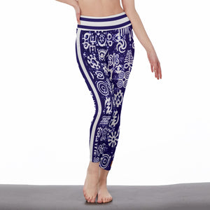 ADINKRA MXBLUE Women's High Waist Leggings