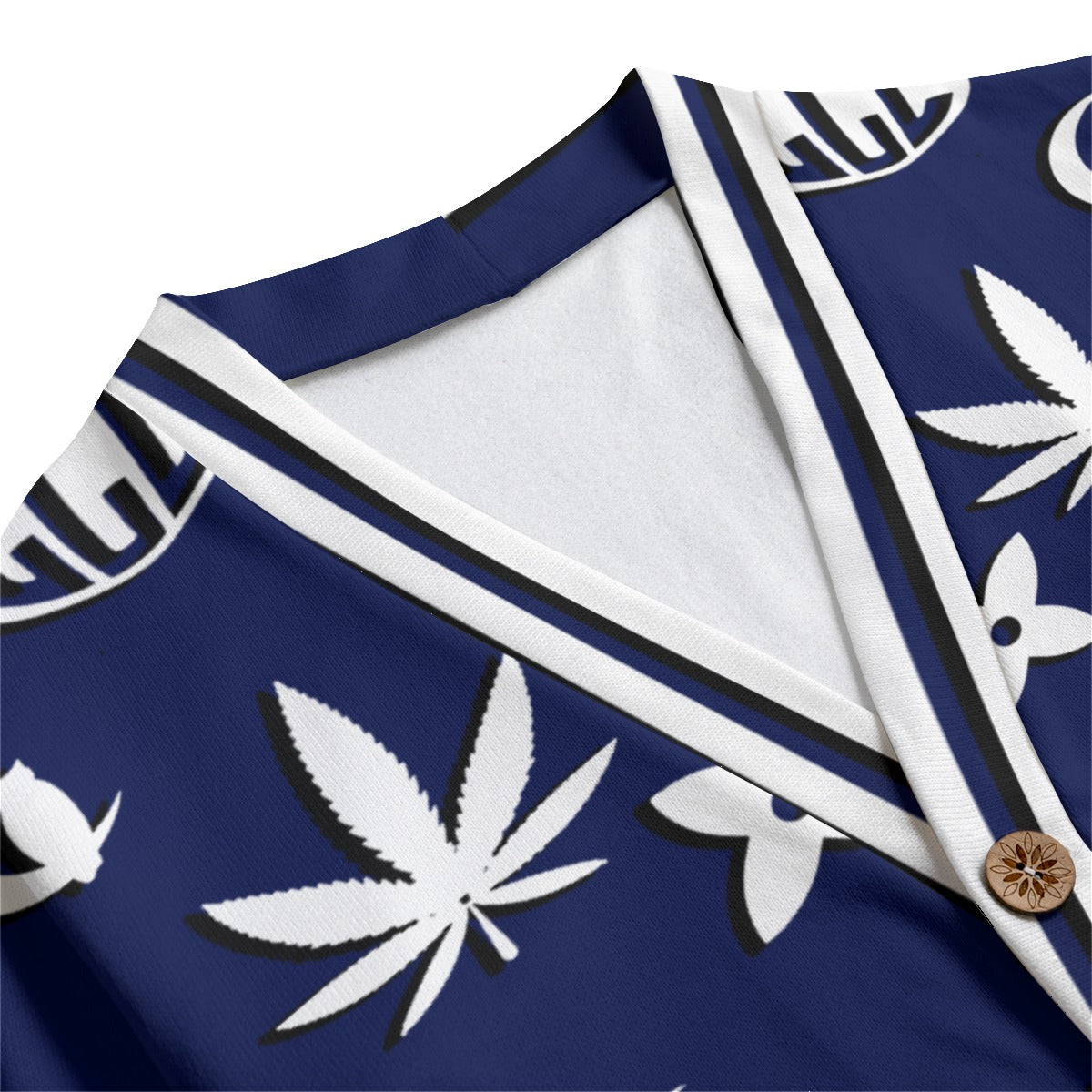 WEEDY LCC NAVY Unisex V-neck Cardigan With Button Closure