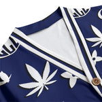 WEEDY LCC NAVY Unisex V-neck Cardigan With Button Closure