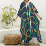 PLAID IN GOLD Women's Imitation Silk V-neck Kaftan Robe