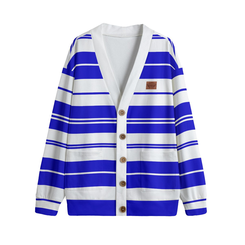 STRIPE UP CRIPTONITE Unisex V-neck Cardigan With Button Closure