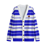 STRIPE UP CRIPTONITE Unisex V-neck Cardigan With Button Closure