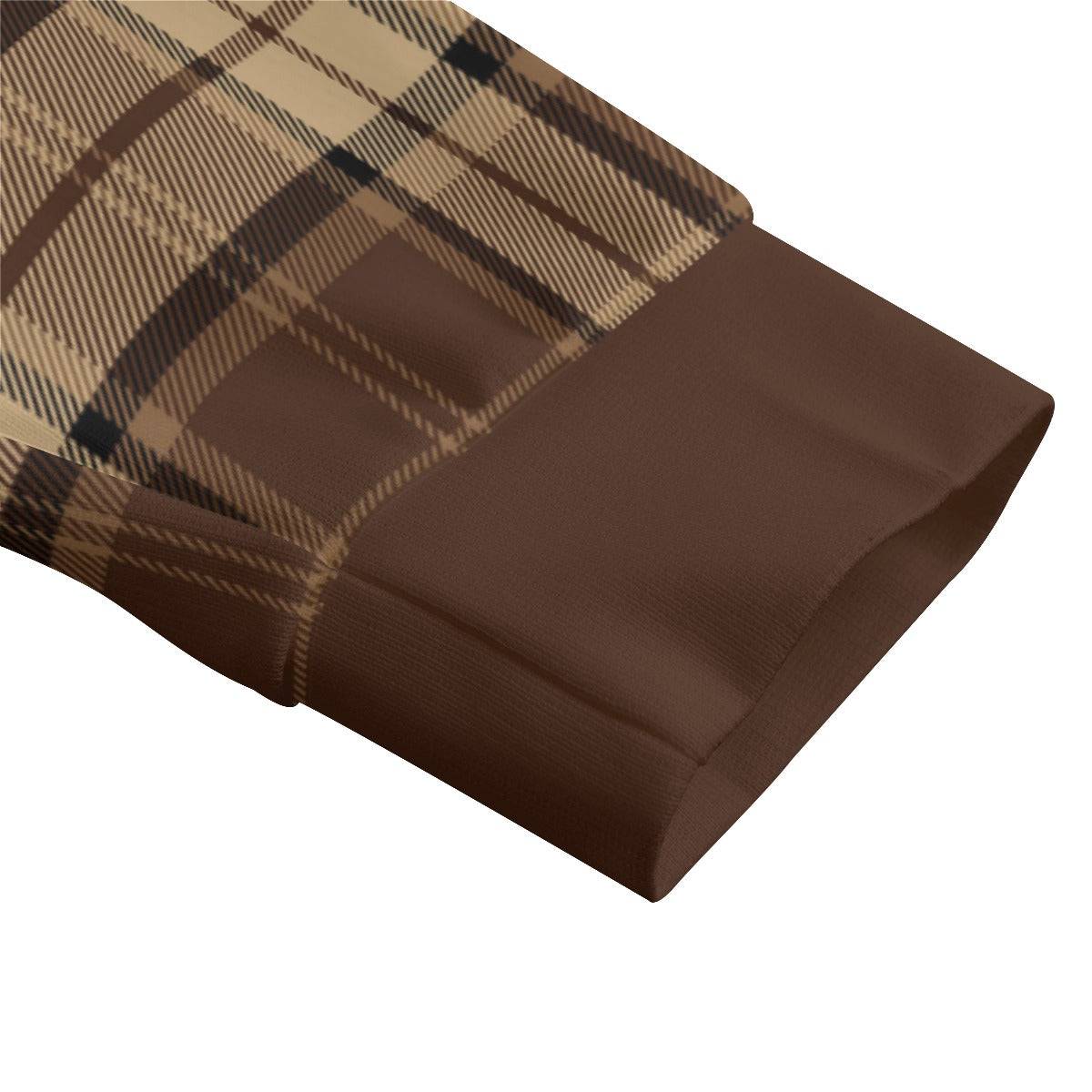 PLAID STYLE BROWN Unisex Lapel Collar Sweater