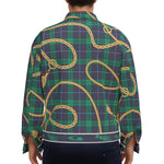 PLAID IN GOLD Unisex Lapel Jacket Cotton