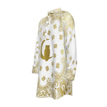 BANDANA GOLDWHT Men's Stand-up Collar Long Shirt