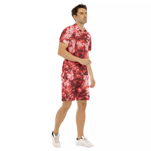 TIE DYE RED  Men's Short Sleeve Shirt Sets