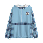 PLAID STYLE BLUE Unisex Jacket With Zipper
