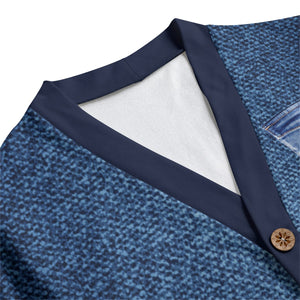 LCC DENIM JEANS Unisex V-neck Cardigan With Button Closure