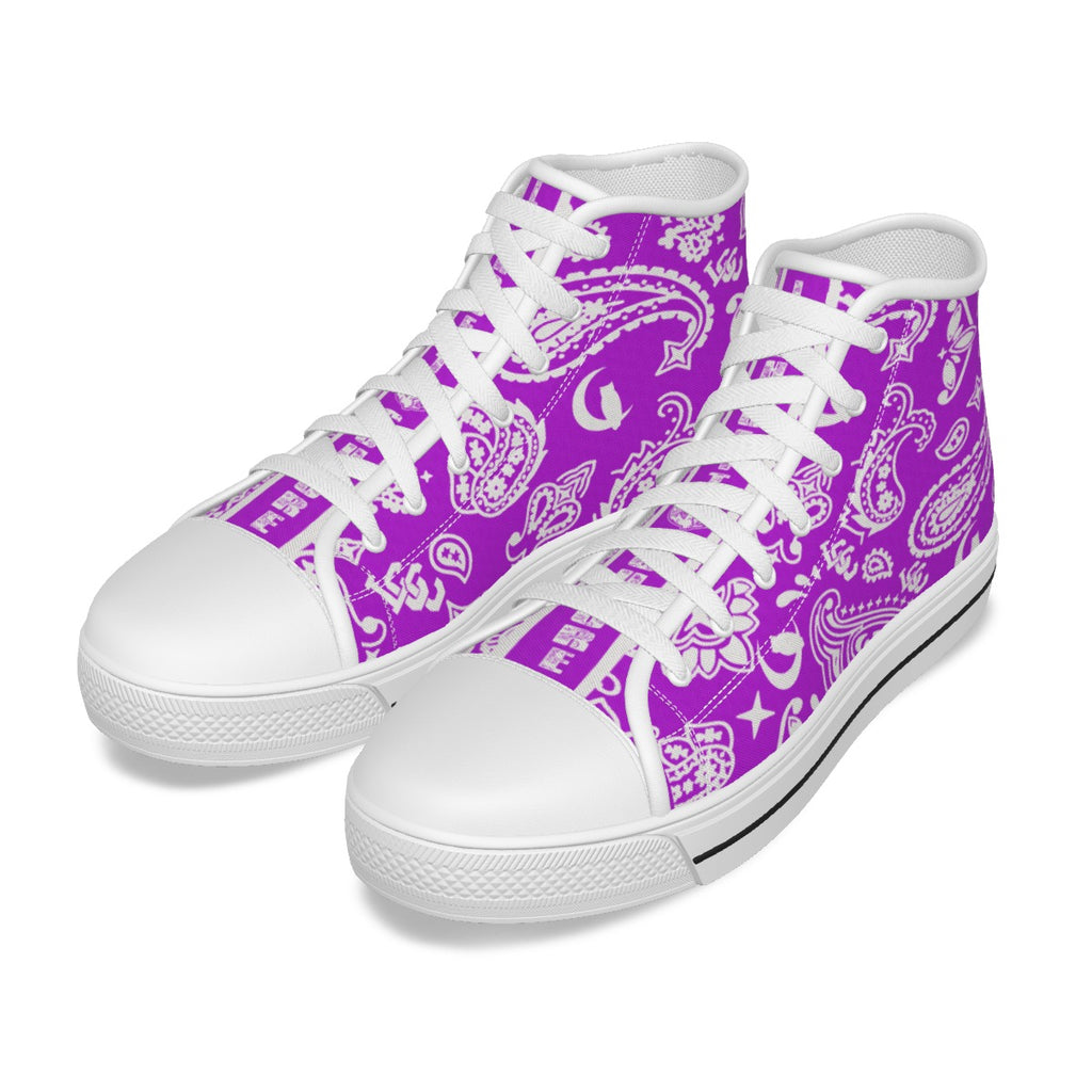 BANDANA PAISLEY GRAPES High Canvas Shoes