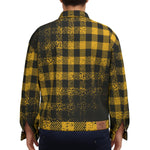DUSTY PLAID YLW Unisex Lapel Jacket  Cotton