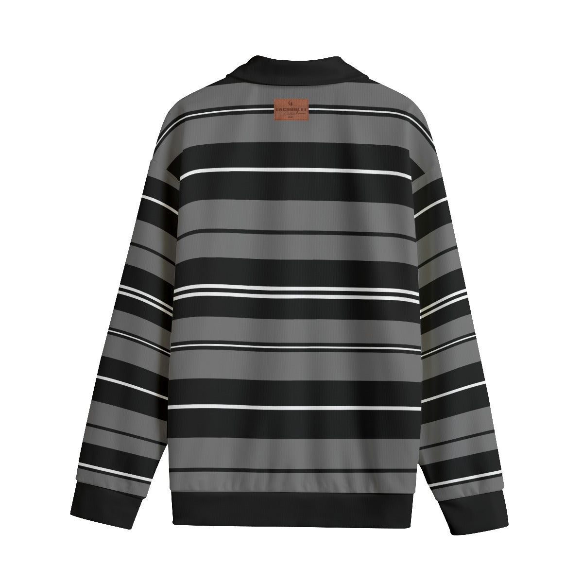 STRIPE UP GREYBLC Unisex Lapel Collar Sweater