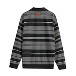 STRIPE UP GREYBLC Unisex Lapel Collar Sweater