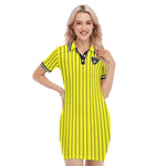 EAZY-E RUTHLESS YLW Women's Polo Collar Dress
