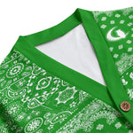 BANDANA MIX GREEN Unisex V-neck Cardigan With Button Closure