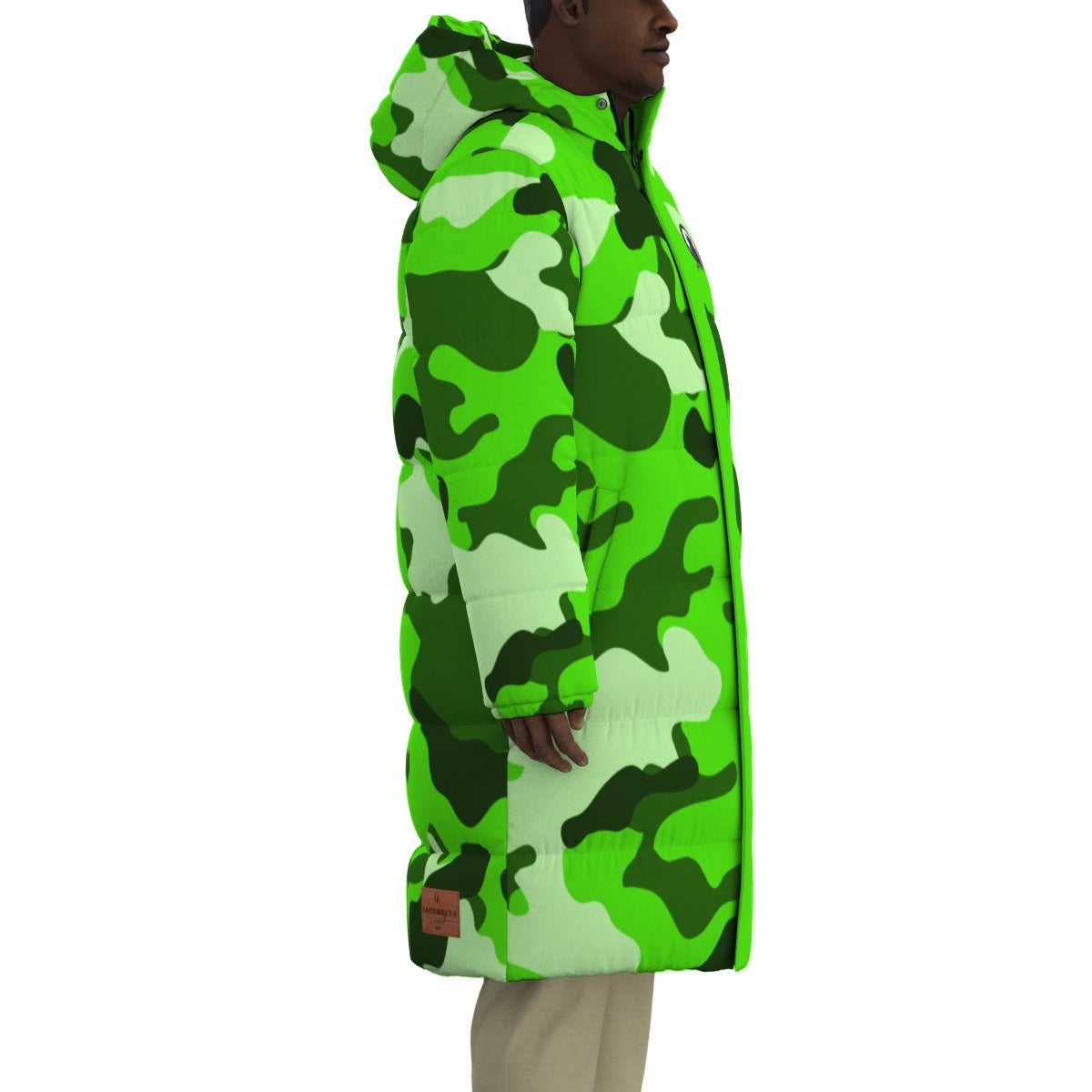 CAMOUFLAGE GREEN Unisex Long Down Jacket