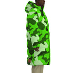 CAMOUFLAGE GREEN Unisex Long Down Jacket