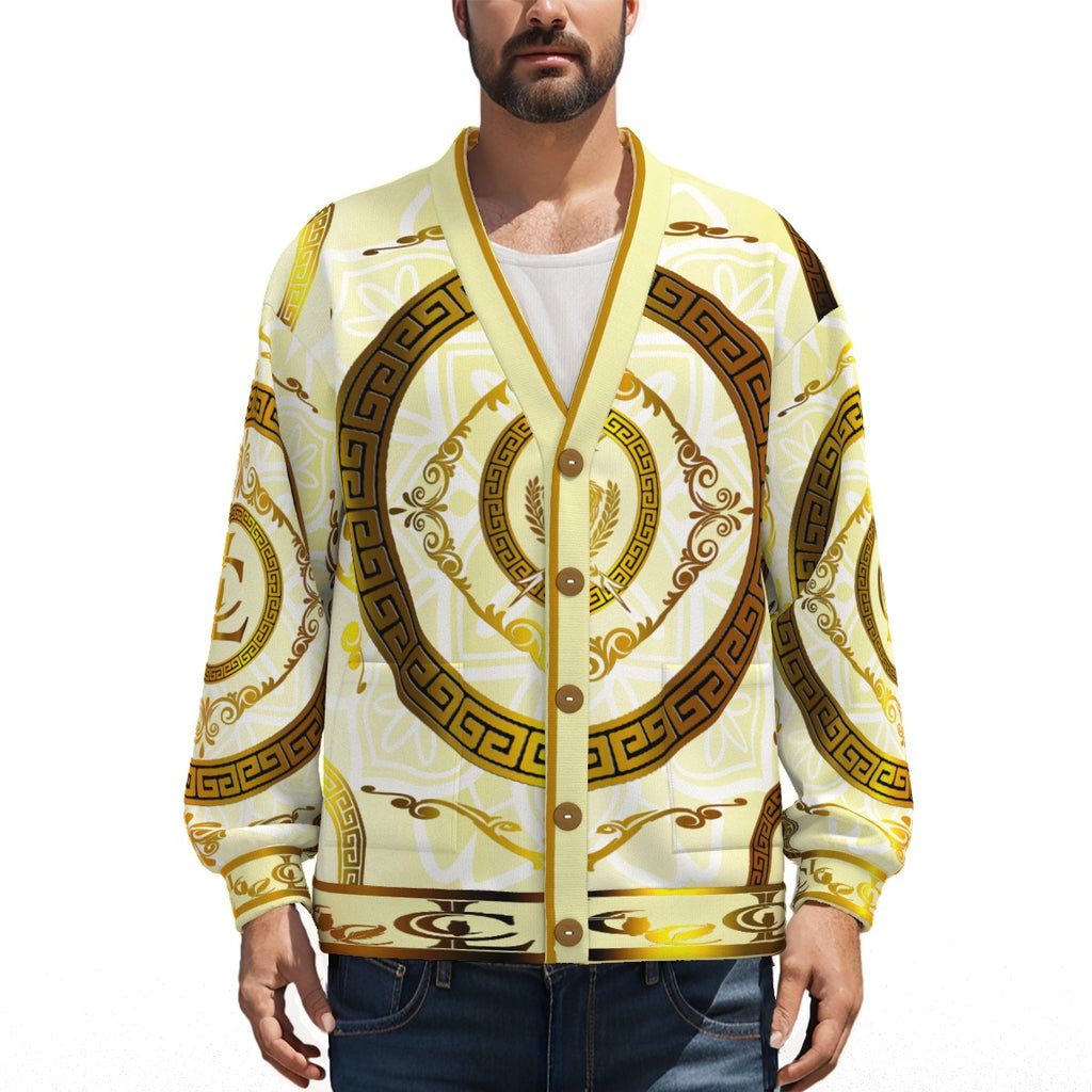 LCC RICH WHT Unisex V-neck Cardigan