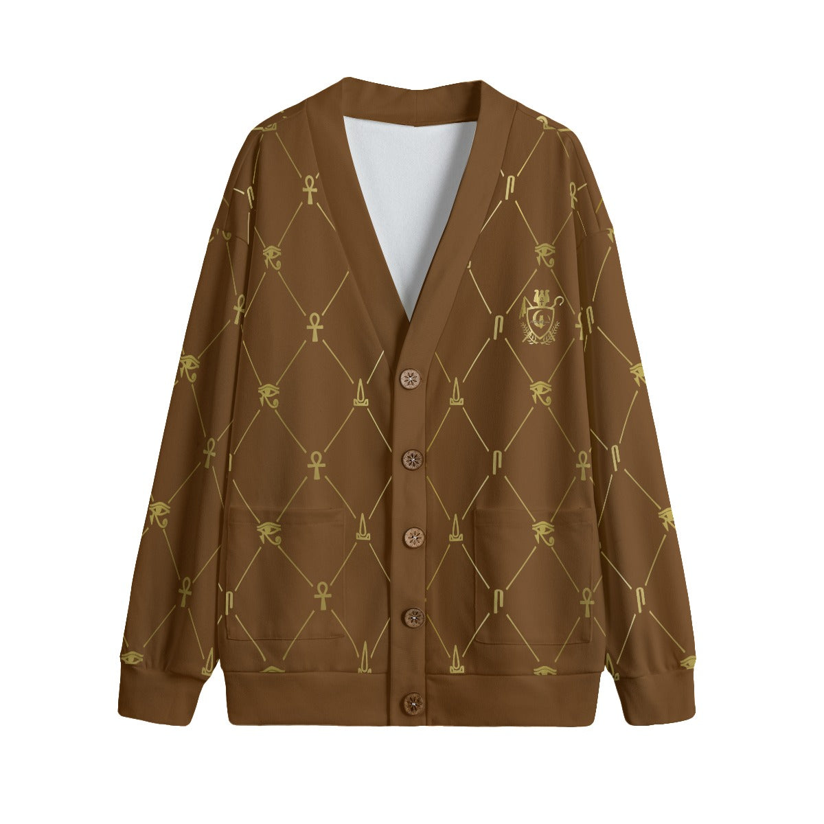A.U.S DELUXE GLDBRW Unisex Cardigan With Button Closure