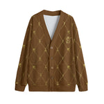 A.U.S DELUXE GLDBRW Unisex Cardigan With Button Closure