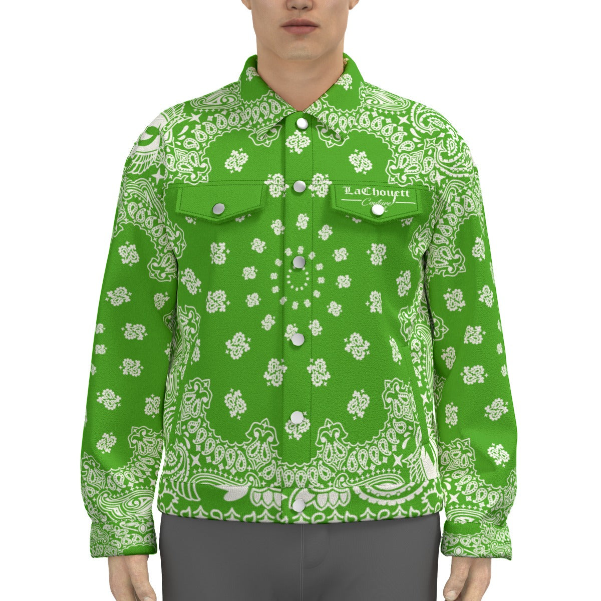 BANDANA GREEN Unisex Lapel Jacket