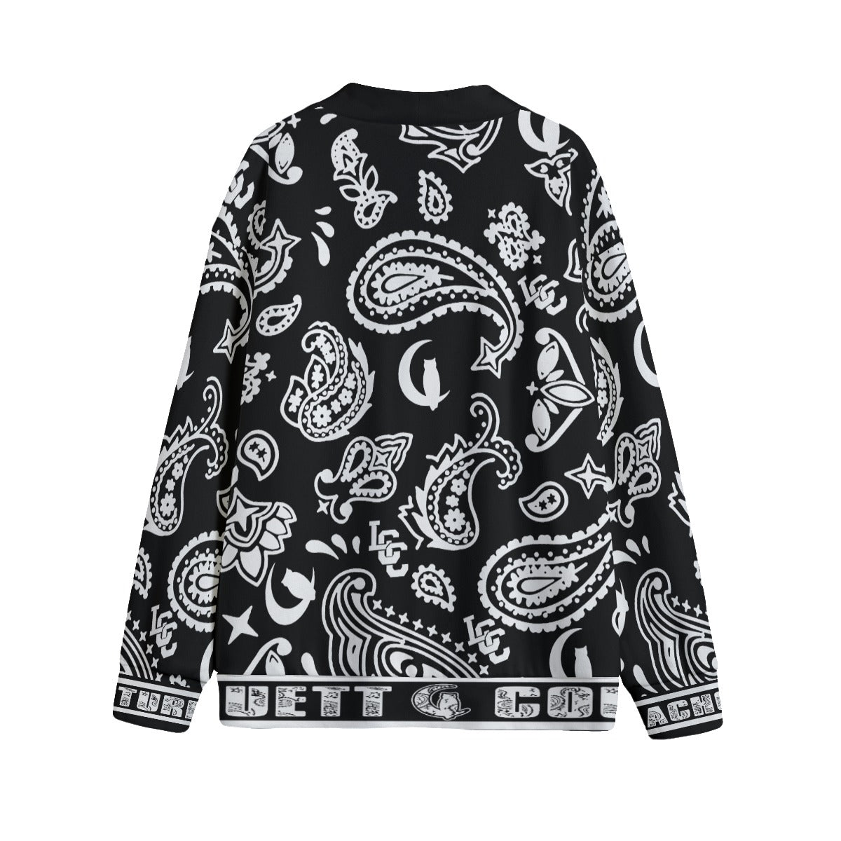 BANDANA PAISLEY BLC Unisex Cardigan With Button Closure