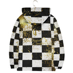 Damier In Gold Windbreaker With Zipper Closure And Snap Button