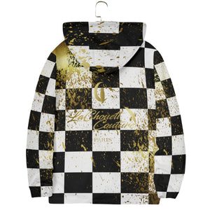 Damier In Gold Windbreaker With Zipper Closure And Snap Button