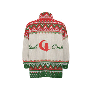 LCC KNITTED XMAS Unisex Stand Collar Zipped Thick Jacket