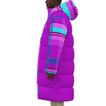MADRAS PURPLE Unisex Long Down Jacket