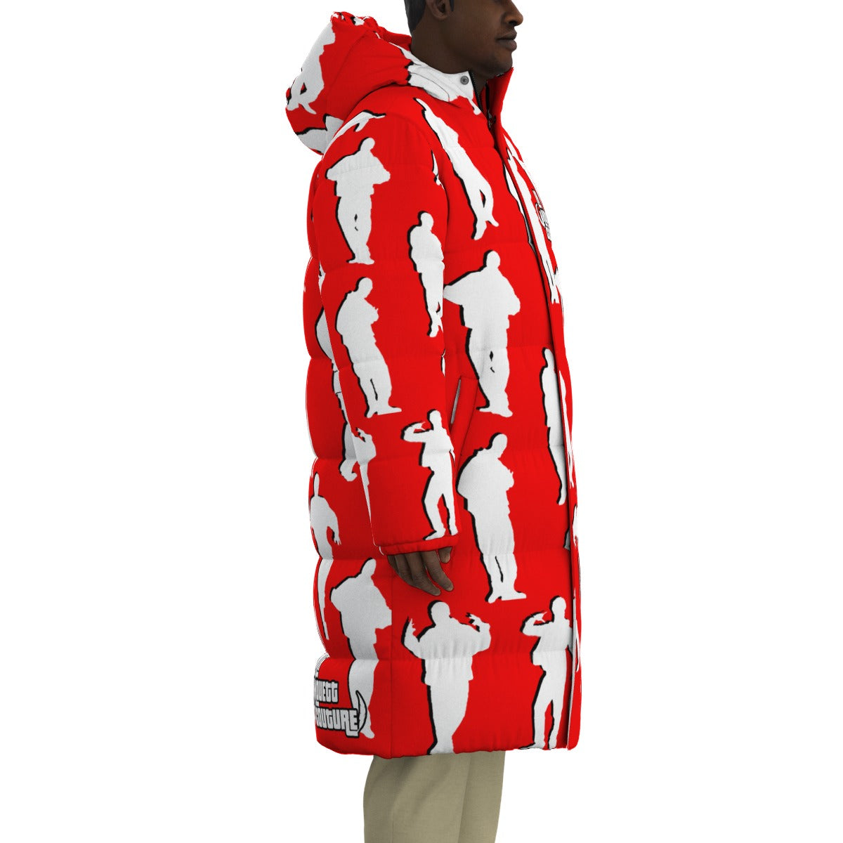 C-WALK RED Unisex Long Down Jacket