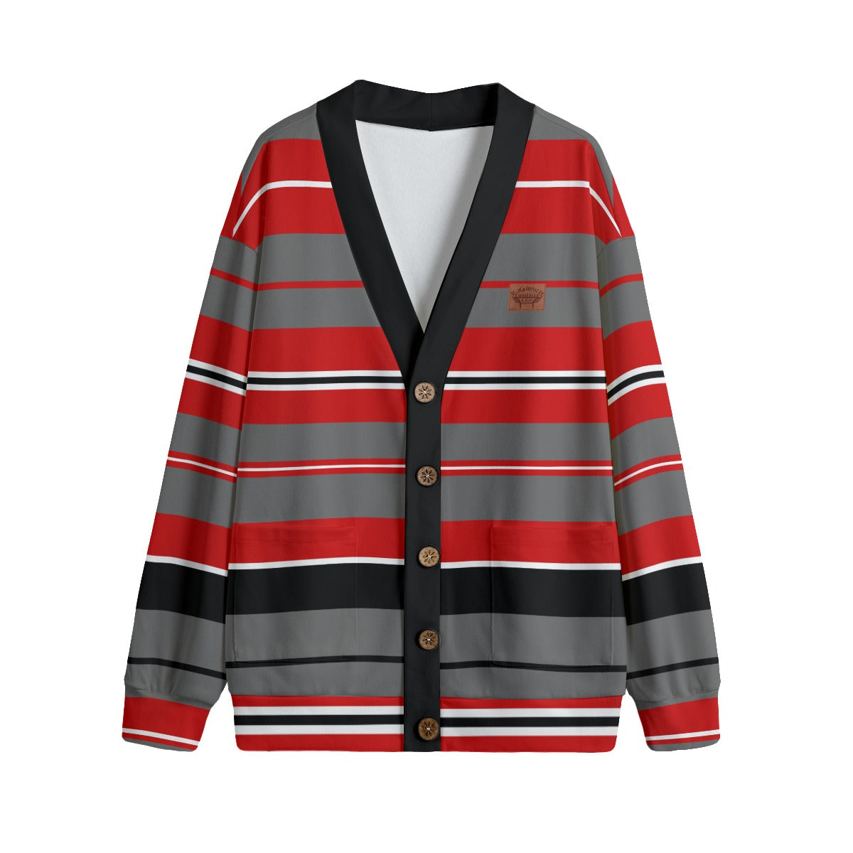 STRIPE UP BLOODYBLC Unisex V-neck Cardigan With Button Closure