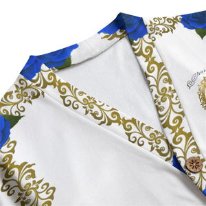 ROSES BLUE Unisex V-neck Cardigan With Button Closure