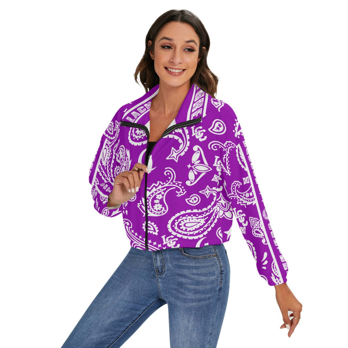 BANDANA PAISLEY GRAPES Women's Zip Jacket