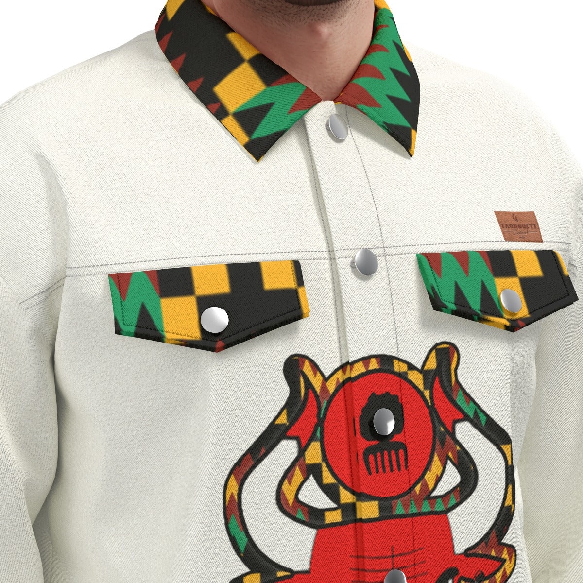HATHOR KENTE Unisex Lapel Jacket Cotton